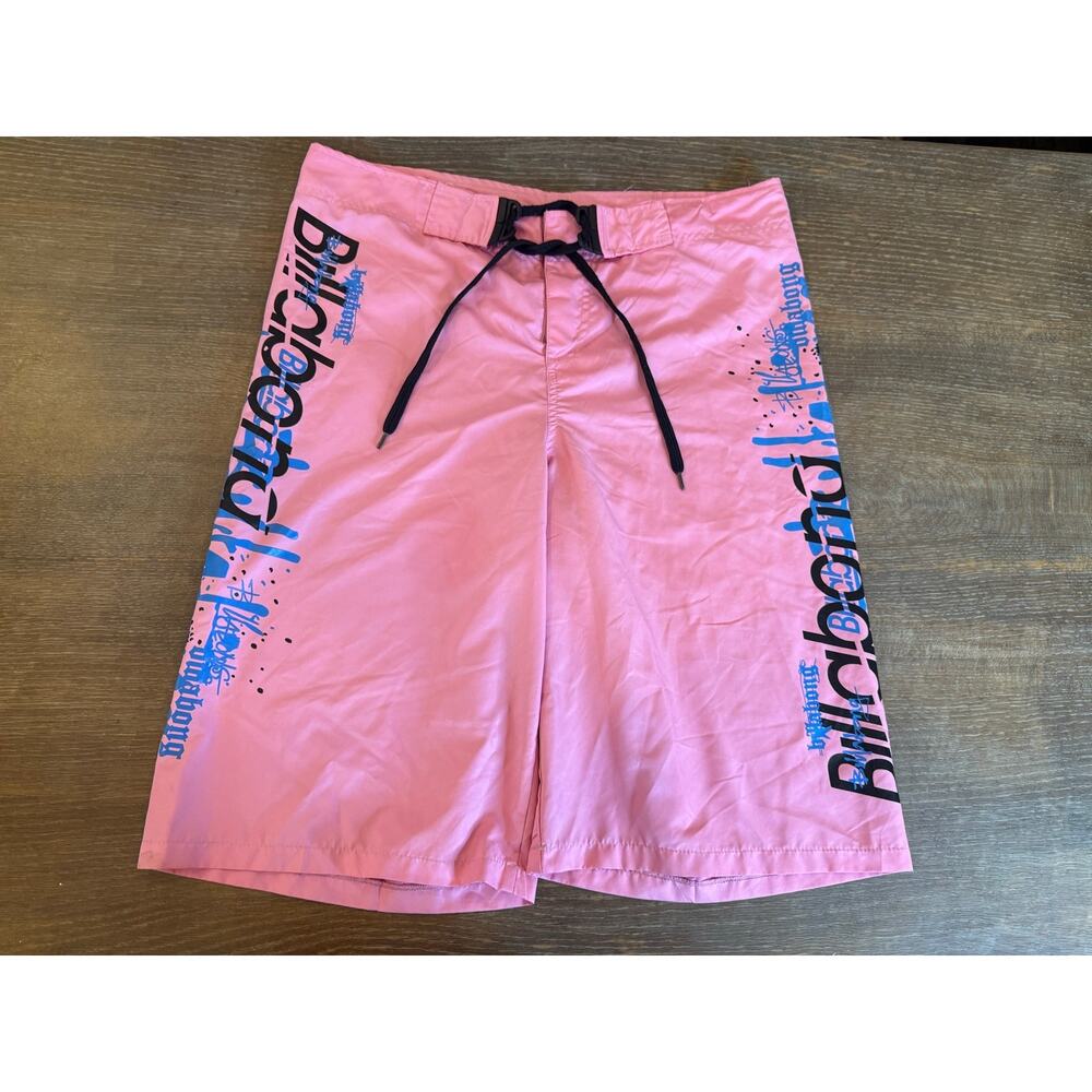 Vintage BILLABONG Long Board Shorts Swim Suit Trunks Pink L Australia 90s